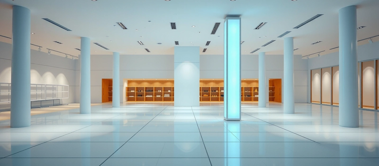 Minimalist empty modern retail space representing missing data